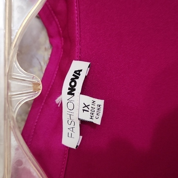 Sexy! Magenta Satin Wrap Dress Deep Neckline Romantic Date Night Concert Y2k - Picture 6 of 12